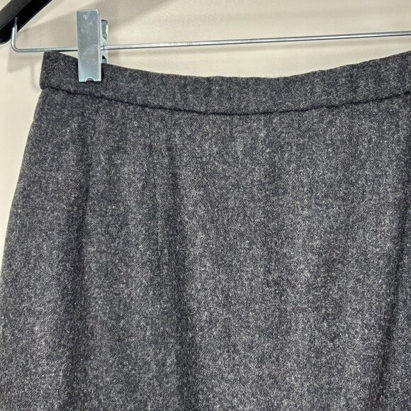 Vintage Pendleton Pencil Skirt Size 8 Petite Charcoal 100% Virgin Wool Lined - Picture 2 of 10